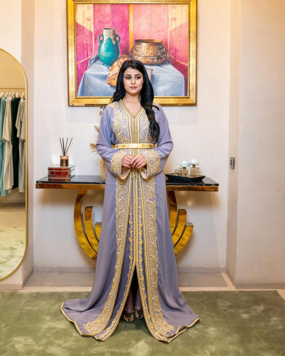 Caftan Lavande Prestige Doré