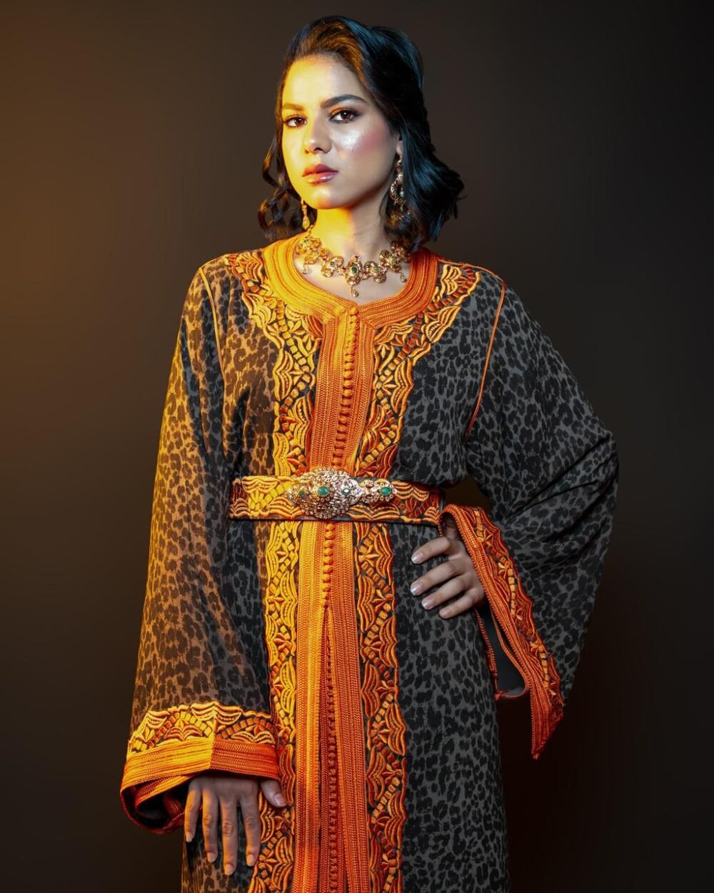 Caftan Mousline Imprimée & Tarz Raffiné