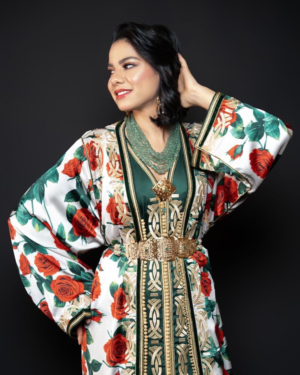 Caftan Satin Imprimé & Tarz Raffiné